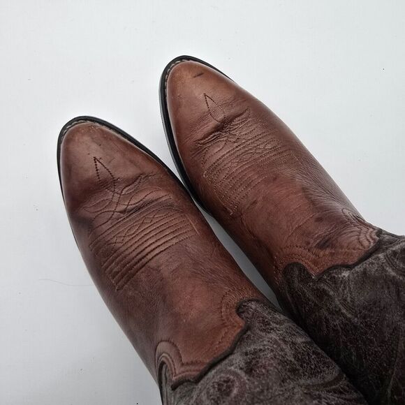 Durango Cowboy Boots Mens 9.5 D Brown Red Leather Western USA Vintage - Picture 9 of 11